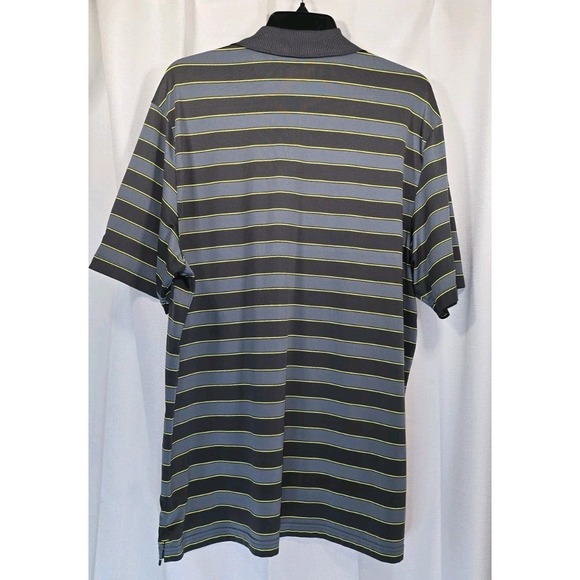 Men Polo Shirt Size L Under Armour Striped Loose Heatgear Golf Cimarron Hills TX - Picture 6 of 11